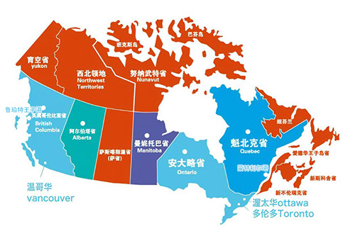 加拿大港口地图和航线