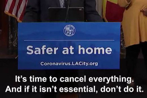 上周美国洛杉矶市长发布了紧急居家令