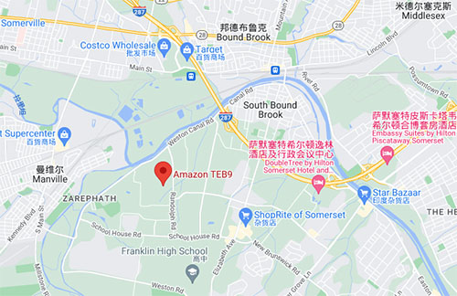 TEB9仓库位于伦道夫路601号，萨默塞特，新泽西08873